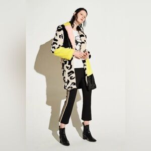 Vintage Front Row Shop Colorful Faux Fur Patchwork Coat